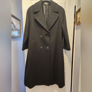 Forstmann Black Wool Ladies Winter Coat, Vintage